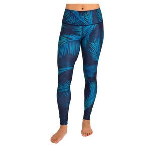 Inner Fire Palm Nights Yoga Leggings Blue